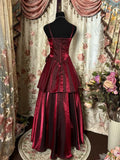 Niulatu Red Straps Sweetheart Vintage Style Party Dress, Wine Red Prom Dress HZ1110