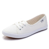 Niulatu Women Lace Up Canvas Flat Autumn Loafers Female Breathable Solid Comfortable Lazy Shoes Ladies Fashion Sneakers Casual Footwear DJSE