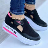 Niulatu Size Women'S Shoes 2025 Summer Round Toe Thick Heels Women'S Sandals Breath Mesh Platform Shoes Women Flats Zapatos Mujer DJSE
