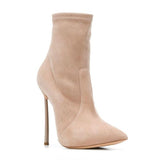 Niulatu Fashion Women Boots Pointed Toe Faux Suede Ankle Boots 11CM Heel High Heels Shoes Woman Autumn Female Socks Boots DJSE
