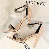 Niulatu Shoes Open Toe Rhinestones Sandals Women 2025 New Designer Sexy High Heels Sandals Female Shoes Summer Heeled Sandals DJSE
