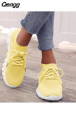 Niulatu 2025 Summer Mesh Breathable Sneakers Women Platform Casual Sport Shoes Women Comfort Lace Up Running Shoes Plus Size DJSE