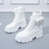 Niulatu Women's Shoes New Pocket Design Round Toe Women's Boots Luxury Brand Designer Women's Boots British Fashion Plus Size 2025 DJSE