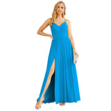 Niulatu Strap Bridesmaid Dresses for Women Chiffon Long Formal Party Prom HZ1007