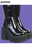 Niulatu Boots For Women Chunky Heel Brown Boots 2025 Autumn Winter Fashion Hot Sale Ins Brand Shoes Girls School DJSE