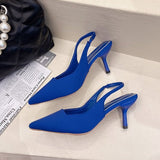 Niulatu Spring Slingback Sandals Women Half Wrap Pointy Toe Designer High Heel Shoe Elegant Pleated Pumps Party Dress Mujer DJSE