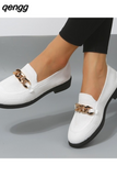 Niulatu Flat Shoes Women Quality Metal Slip on Loafer Shoes Ladies Flats Mocassins Big Size 36-42 Zapatillas Mujer 2025 DJSE