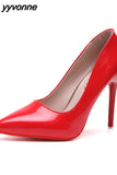 Niulatu Women Pumps Patent Leather High Heels Shoes Women Black Classic Pumps Women Bridal Shoes Female Heels Stiletto Plus Size 42 43 DJSE