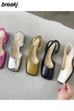 Niulatu Elegant Women Sandals Fashion Ladies Elastic Band Flat Heel Mule Shallow Slingback Party Dress Shoes Sandalias Mujer DJSE