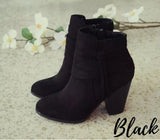 Niulatu Women Side Zipper Boots Fashion Suede Low Heel Shoes Women Short Boots Square Heels Casual Ankle Boots Plus Size 43 DJSE