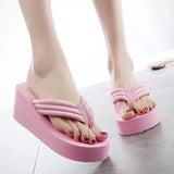 Niulatu Shoes Lady House Slippers Platform Slides Low on A Wedge Rubber Flip Flops Summer New Clogs Woman Candy Colors DJSE