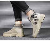 Niulatu Winter Men's Booties Fashion Personality British Style Mens Canvas Shoes Warm Comfort High-Top Tooling Male Tide Boots DJSE