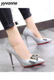 Niulatu Women Pumps Patent Leather High Heels Shoes Women Black Classic Pumps Women Bridal Shoes Female Heels Stiletto Plus Size 42 43 DJSE