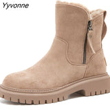 Niulatu Women Winter 2025 New In Plus Velvet Woman Shoes Warm Boots Thick Cotton Shoes Furry Black Women Boots Botas De Mujer DJSE