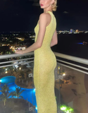 Niulatu Sequin Sheath Blue Long Prom Dress Evening Dress HZ1007