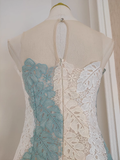 Niulatu A line Ivory Blue Lace Party Dress Holiday Birthday Outfits For Women SD366