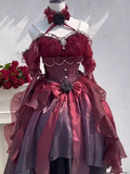 Niulatu High Low Halter Burgundy Organza Party Birthday Dresses Birthday Outfits SD457
