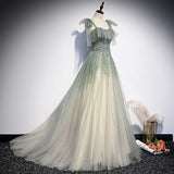 Niulatu tulle long prom dress evening dress evening dress HZ0113