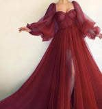 Niulatu Evening Dress, Long Sleeves Long Prom Dress HZ0113