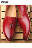 Niulatu Men Slip on Dress Office Wedding Shoes Men Pointed Toe Dress Leather Shoes Luxury Italian Style Formal Party Shoes hj65 DJSE