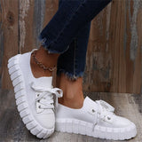 Niulatu Women's Stylish Sneakers 2025 Spring New Stretch Fabric Ladies Lace Up Casual Shoes 36-43 Large-Sized Female Comfy Flats DJSE