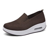 Niulatu Women Flat Platform Shoes Sneakers Round Toe Slip-on Flat Bottom Wedge Walking Shoes Solid 2025 Summer Breathable Casual Mesh PU DJSE