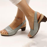Niulatu Women Sandals Square Toe Comfortable Platform Shoes Woman Mid Heel Beach Party Sandals Plus Size Zapatos Mujer DJSE