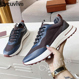 Niulatu Walk Sneakers Male Lace Up Platform Flat Casual Shoes For Men Thick Sole Patchwork Runner Men's Shoes DJSE