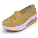 Niulatu Shoes Loafers For Women 2025 Wedges Sneakers Floral Single Woman White Shoes Platform Breathable Female Vulcanized Shoes DJSE