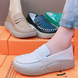 Niulatu Women Shoes Platform Flats Sports Autumn Spring Fashion New 2025 Sneakers Walking Loafers Casual Running Hiking Pu Leather Shoes DJSE