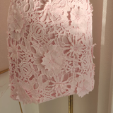 Niulatu A Line Spaghetti Straps Pink Lace Vacation Dresses Short Birthday Outfits SD330