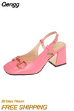 Niulatu Temperament High Heels Women's 2025 New Fashion Thick Heel Mary Jane Small Leather Shoes Square Toe Shoes DJSE