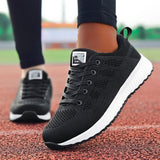 Niulatu Women Casual Shoes Fashion Breathable Walking Mesh Flat Shoes Sneakers Women 2025 Gym Vulcanized Shoes White Female Footwear DJSE