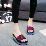 Niulatu Women Sandal Slippers Platform Bath Slippers Wedge Beach Flip Flops High Heel Beach Slide Shoes EVA Fashion Casual Black DJSE