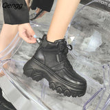 Niulatu Women's Sneakers Winter Platform Women's Shoes Chunky Sole Sneakers Height Increasing Women Boots Thick Sole Woman Spring Autumn DJSE