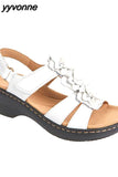 Niulatu Women Sandals Slippers Women 2025 Summer New Transparent Hollow Flat Sandals Fashion Shoes Casual Outside Slides DJSE