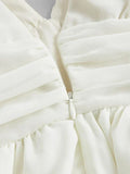 Niulatu A line Straps White Chiffon Homecoming Dress 18th Birthday Outfits HZ1110