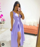 Niulatu V-Neck Long Prom Dress Formal Evening Gowns HZ1007