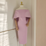 Niulatu A line Off The Shoulder Lilac Vacation Dress Satin Women Dresses SD172