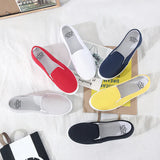 Niulatu 42 Women Sneakers Slip on Shoes Woman Flats Canvas Loafers Candy Color Casual Shoes Female White Shoes zapatos mujer89 DJSE