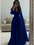 Niulatu Elegant Formal Length Sleeve V Neck with Pleats Evening HZ1007
