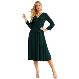 Niulatu Chiffon Bridesmaid Dress V-Back Waist Belt Formal Prom Gown Mother of The Bride Wedding HZ1007