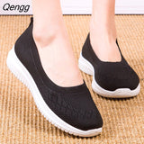 Niulatu Women Shoes 2025 Fashion Breathable Mesh Flat Shoes Flying Women Stretch Comfort Casual Shoes Women Loafers Sneaker Socks DJSE