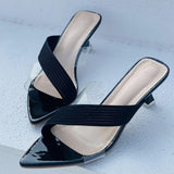 Niulatu Women Square Toe2025 Slippers Flip Flop Ladies Fashion High Heels Sandals Transparent Women's Casual Shoe Female Footwear DJSE