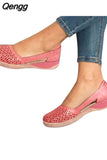 Niulatu Women Sandals Summer Ladies Slides Shoes Leather Breathable Slippers Women Sandals Outside Casual Flats Retro Slipper DJSE