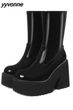 Niulatu Boots For Women Chunky Heel Brown Boots 2025 Autumn Winter Fashion Hot Sale Ins Brand Shoes Girls School DJSE