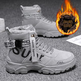 Niulatu Winter Men's Booties Fashion Personality British Style Mens Canvas Shoes Warm Comfort High-Top Tooling Male Tide Boots DJSE