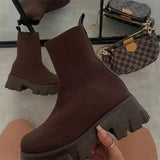 Niulatu Women's Socks Boots Slip-on Knitted Autumn Platform Ankle Boots for Women 2025 New Fashion Ladies Shoes Short Boot Female DJSE