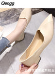 Niulatu Fashion Low Heel Shoes for Women 2025 Casual Comfortable Slip-on Shoes Elegant Pumps Ladies Chunky Heels Office Shoes DJSE