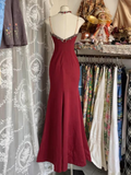 Niulatu Burgundy Lace Mermaid Evening Dress Straps Prom Dress HZ1007